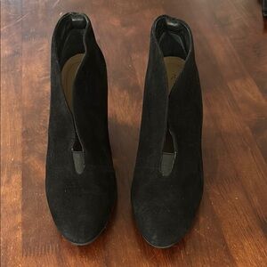 Nurture Black Suede Ankle Booties